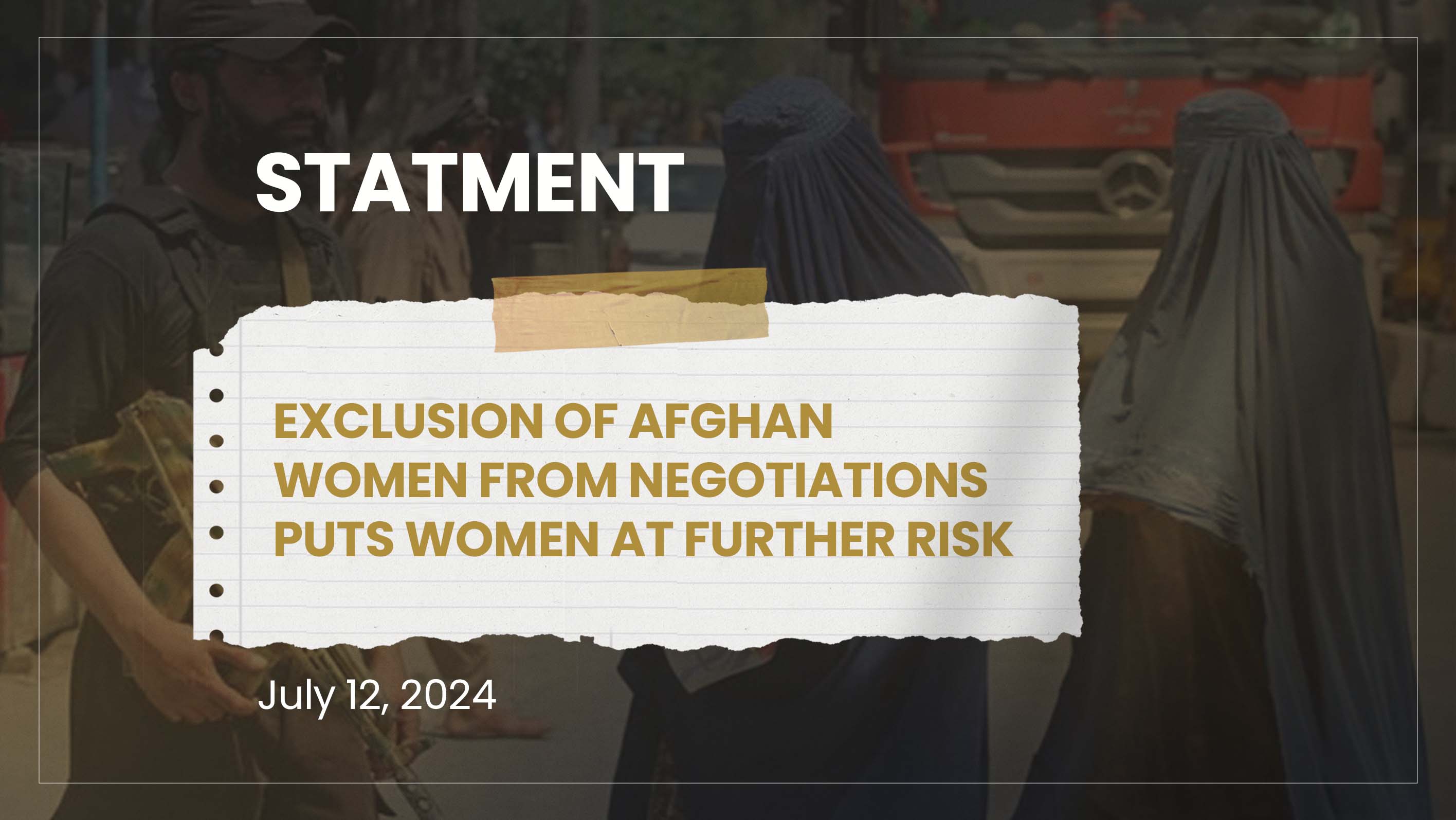 Exclusion of Afghan women from negotiations puts them at further risk